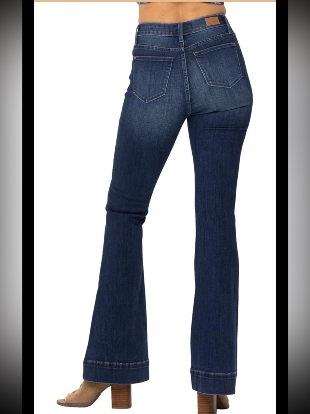 Judy Blue High-Rise 5 Button Fly Wide Leg Trouser Flare Jeans 88491 Size 11/30 - Picture 4 of 12